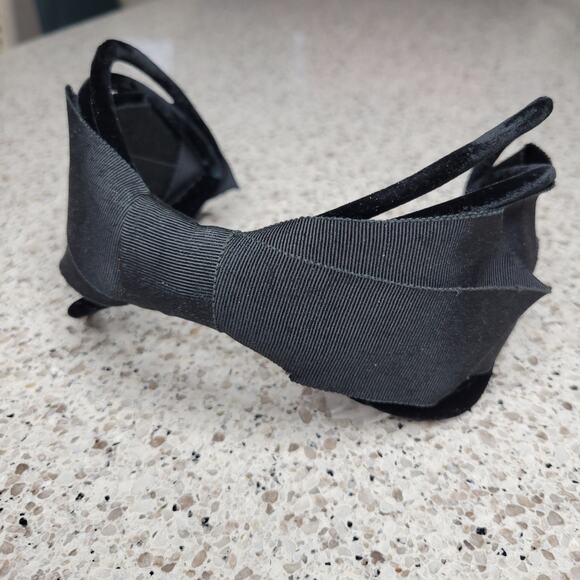 VTG MCM Wired Velvet Bow Headband Formal Crown Hat Headpiece 50s 60s Elegant - Picture 5 of 14